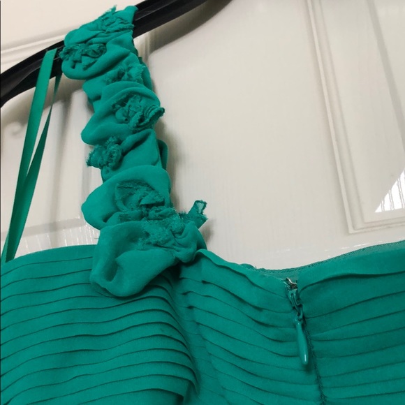BCBGMaxAzria One-shoulder Green Chiffon Dress - Picture 5 of 8
